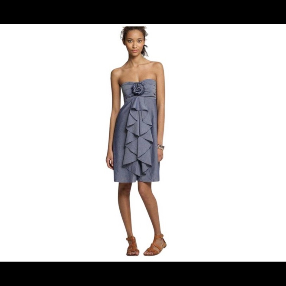 J Crew chambray strapless dress